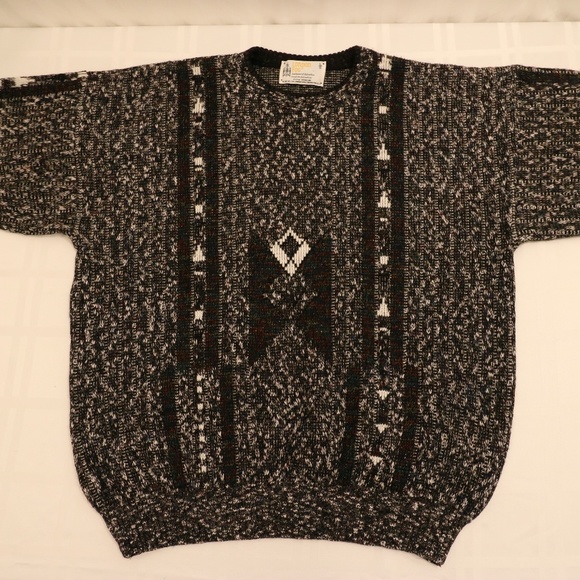 Vintage London Fog Geometric Pullover Crewneck Sweater Size Large - Picture 4 of 7